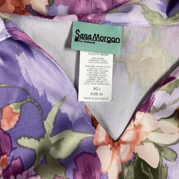 Sara Morgan Ladies Floral Button Up Blouse, Size Medium, Multicolor - Picture 5 of 5